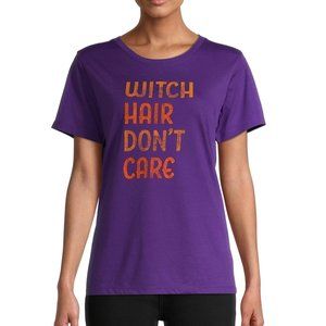 Women Halloween "WITCH HAIR Don't Care" T-shirt Size Med Large NWT